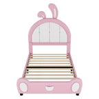 Lit plateforme simple rembourré avec tête de lit en forme de lapin