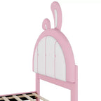 Lit plateforme simple rembourré avec tête de lit en forme de lapin