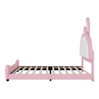 Lit plateforme simple rembourré avec tête de lit en forme de lapin