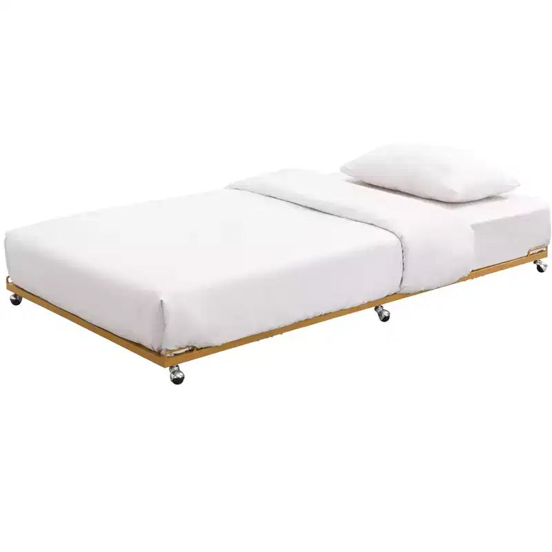 Cadre de lit gigogne en métal pour lit de repos, avec lattes en acier, format jumeau