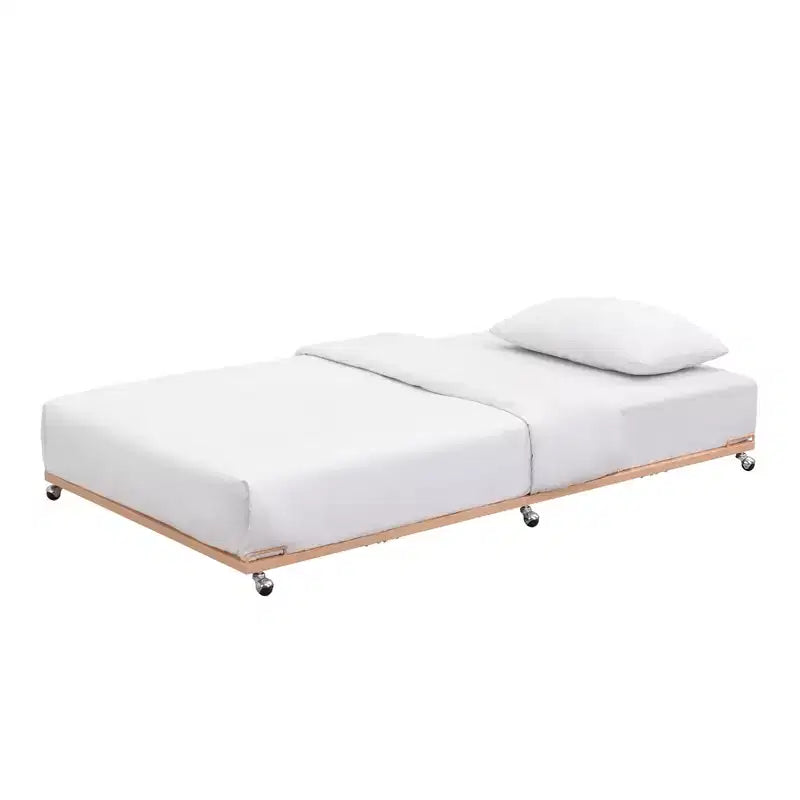 Cadre de lit gigogne en métal pour lit de repos, avec lattes en acier, format jumeau