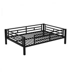 Lit superposé convertible en métal taille standard avec 2 tiroirs et une échelle - Noir