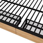 Lit superposé convertible en métal taille standard avec 2 tiroirs et une échelle - Noir