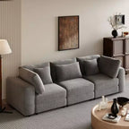 Canapé 3 places avec coussins de dossier amovibles et 5 oreillers, pour salon, appartement, espace spacieux