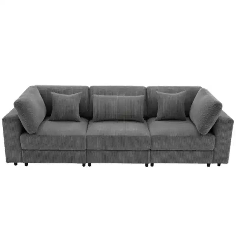 3 Seater Sofa with Removable Back Cushions and 5 Pillows , for Living Room, Apartment, Spacious Space