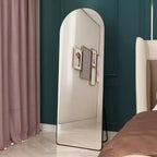 Floor-Mounted Full-Length Mirrors, Aluminum Alloy Arched Frame for Bathroom, Bedroom, Porch, Clothing Store