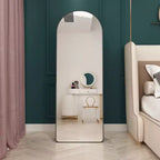 Miroirs sur pied pleine longueur, cadre arqué en alliage d'aluminium pour salle de bain, chambre, porche, magasin de vêtements