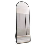 Miroirs sur pied pleine longueur, cadre arqué en alliage d'aluminium pour salle de bain, chambre, porche, magasin de vêtements