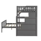 Lit mezzanine double en bois moderne avec escalier de rangement