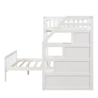 Lit mezzanine double en bois moderne avec escalier de rangement