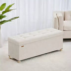 Banc de rangement ottoman, Coffre de rangement avec couvercle, 38 x 110 x 40 cm, Repose-pieds, 112 L, pour chambre, salon