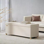 Banc de rangement ottoman, Coffre de rangement avec couvercle, 38 x 110 x 40 cm, Repose-pieds, 112 L, pour chambre, salon