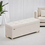Banc de rangement ottoman, Coffre de rangement avec couvercle, 38 x 110 x 40 cm, Repose-pieds, 112 L, pour chambre, salon