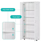 Meuble de Rangement Minimaliste avec Deux Portes et Étagères Réglables pour Salle de Bain, Bureau - Blanc