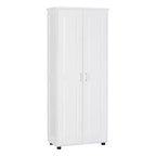 Meuble de Rangement Minimaliste avec Deux Portes et Étagères Réglables pour Salle de Bain, Bureau - Blanc