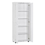 Meuble de Rangement Minimaliste avec Deux Portes et Étagères Réglables pour Salle de Bain, Bureau - Blanc