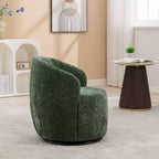Fauteuil pivotant en tissu avec anneau en métal thermolaqué noir, ivoire