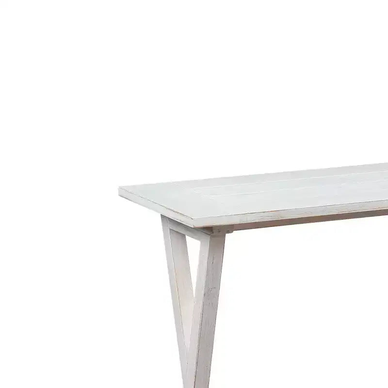 Console/table d'appoint X-Farmhouse avec étagère de rangement, Blanc cassé