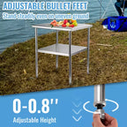 Table de préparation en acier inoxydable, 30 x 30 x 36 pouces, capacité de charge de 800 livres, table de travail en métal robuste avec étagère inférieure et pieds réglables
