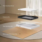 Grand miroir de salle de bain en aluminium 39x29 pouces, miroir de courtoisie anti-buée avec verre de sécurité, noir
