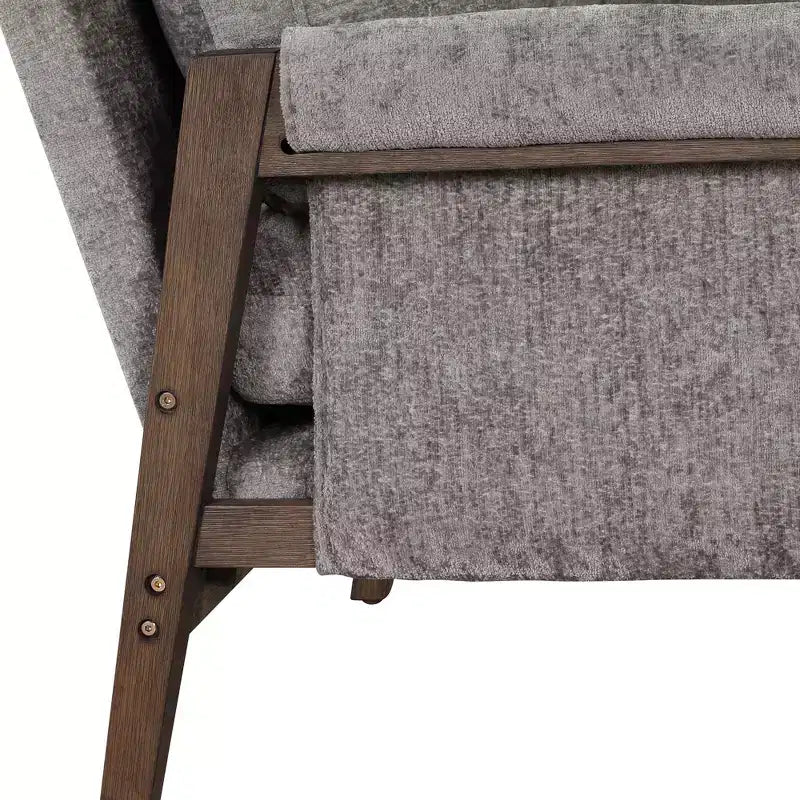 Fauteuil d'appoint moderne en velours, fauteuil rembourré de style Mid-Century avec pieds en bois d'hévéa pour salon, salle de lecture, chambre à coucher