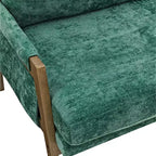 Fauteuil d'appoint moderne en velours, fauteuil rembourré de style Mid-Century avec pieds en bois d'hévéa pour salon, salle de lecture, chambre à coucher