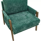 Fauteuil d'appoint moderne en velours, fauteuil rembourré de style Mid-Century avec pieds en bois d'hévéa pour salon, salle de lecture, chambre à coucher