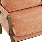 Fauteuil d'appoint moderne en velours, fauteuil rembourré de style Mid-Century avec pieds en bois d'hévéa pour salon, salle de lecture, chambre à coucher