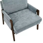 Fauteuil d'appoint moderne en velours, fauteuil rembourré de style Mid-Century avec pieds en bois d'hévéa pour salon, salle de lecture, chambre à coucher