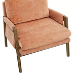 Fauteuil d'appoint moderne en velours, fauteuil rembourré de style Mid-Century avec pieds en bois d'hévéa pour salon, salle de lecture, chambre à coucher