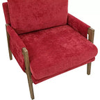 Fauteuil d'appoint moderne en velours, fauteuil rembourré de style Mid-Century avec pieds en bois d'hévéa pour salon, salle de lecture, chambre à coucher
