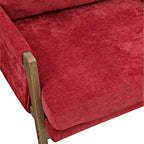 Fauteuil d'appoint moderne en velours, fauteuil rembourré de style Mid-Century avec pieds en bois d'hévéa pour salon, salle de lecture, chambre à coucher