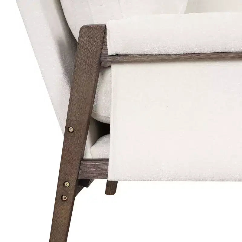 Fauteuil d'appoint moderne en velours, fauteuil rembourré de style Mid-Century avec pieds en bois d'hévéa pour salon, salle de lecture, chambre à coucher