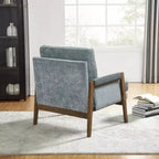 Fauteuil d'appoint moderne en velours, fauteuil rembourré de style Mid-Century avec pieds en bois d'hévéa pour salon, salle de lecture, chambre à coucher