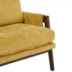 Fauteuil d'appoint moderne en velours, fauteuil rembourré de style Mid-Century avec pieds en bois d'hévéa pour salon, salle de lecture, chambre à coucher