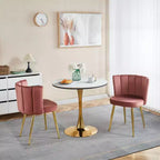 Fauteuil d'appoint moderne, avec pieds en tube de fer doré, dossier en velours et confortable, lot de 2