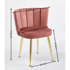 Fauteuil d'appoint moderne, avec pieds en tube de fer doré, dossier en velours et confortable, lot de 2