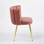 Fauteuil d'appoint moderne, avec pieds en tube de fer doré, dossier en velours et confortable, lot de 2