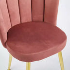 Fauteuil d'appoint moderne, avec pieds en tube de fer doré, dossier en velours et confortable, lot de 2