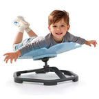 Chaise pivotante sensorielle pour enfants avec base métallique antidérapante, intérieur/extérieur, pétales bleus/rouges