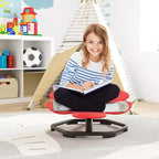 Chaise pivotante sensorielle pour enfants avec base métallique antidérapante, intérieur/extérieur, pétales bleus/rouges