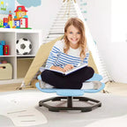 Chaise pivotante sensorielle pour enfants avec base métallique antidérapante, intérieur/extérieur, pétales bleus/rouges