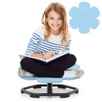 Costway Kids Sensory Swivel Chair with Non-Slip Metal Base for Autistic Kids Indoor Outdoor Blue/Red Petal