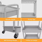 Chariot roulant à 5 niveaux avec tiroir, organiseur mobile peu encombrant pour cuisine - Capacité de 150 kg