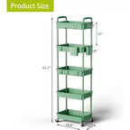 Chariot roulant à 5 niveaux avec tiroir, organiseur mobile peu encombrant pour cuisine - Capacité de 150 kg