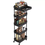 Chariot roulant à 5 niveaux avec tiroir, organiseur mobile peu encombrant pour cuisine - Capacité de 150 kg