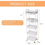 Chariot roulant à 5 niveaux avec tiroir, organiseur mobile peu encombrant pour cuisine - Capacité de 150 kg