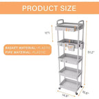 Chariot roulant à 5 niveaux avec tiroir, organiseur mobile peu encombrant pour cuisine - Capacité de 150 kg