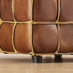 Pouffe polyvalent en cuir véritable