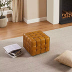Pouffe polyvalent en cuir véritable
